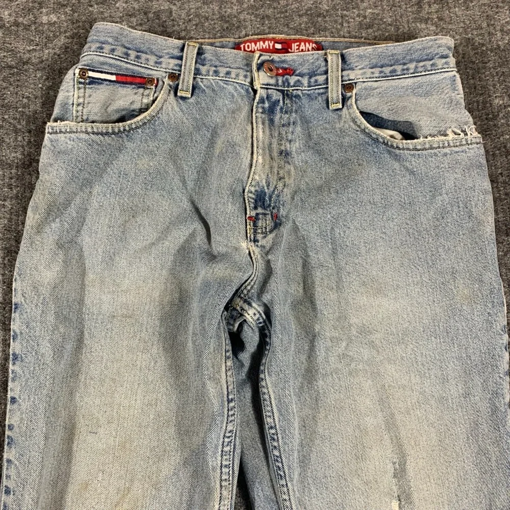 Vintage Tommy Hilfiger Jeans Mens 32x34 Fits‎ 30x32 Blue Denim Faded Distressed